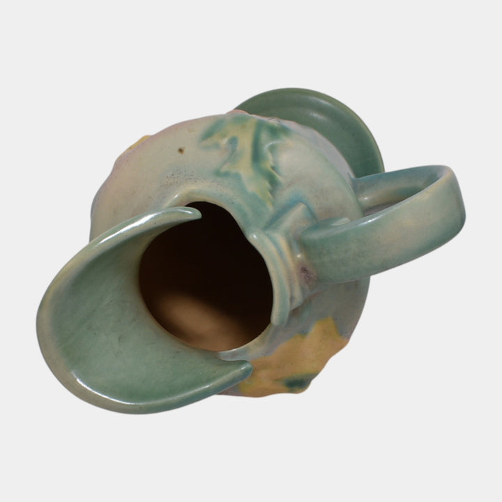 Roseville Poppy Green 1938 Vintage Art Deco Pottery Ceramic Ewer 876-10