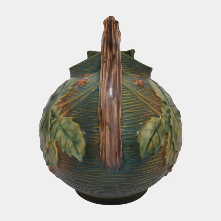 Roseville Bushberry Green 1941 Mid Century Modern Pottery Ice Lip Pitcher 1325