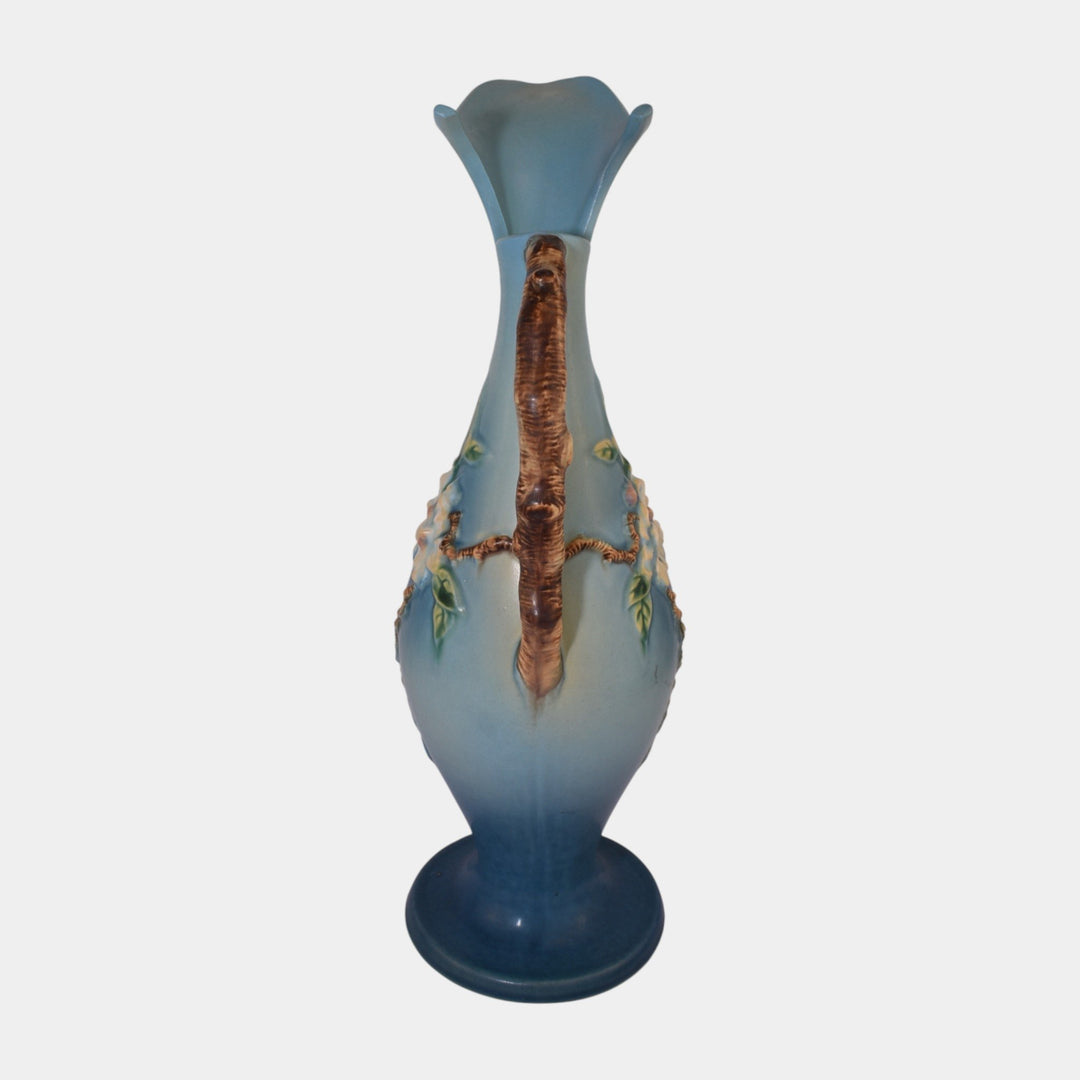 Roseville Apple Blossom Blue 1949 Vintage Art Pottery Ceramic Ewer 318-15
