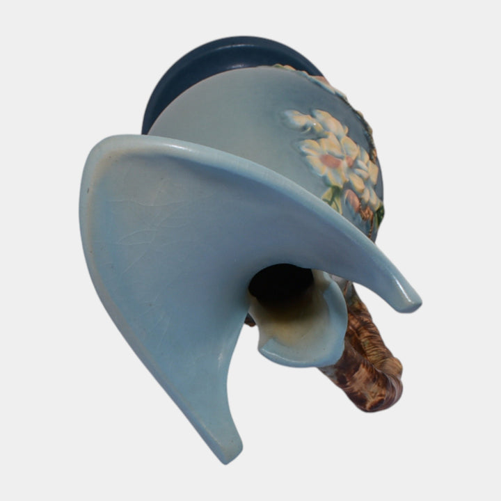 Roseville Apple Blossom Blue 1949 Vintage Art Pottery Ceramic Ewer 318-15