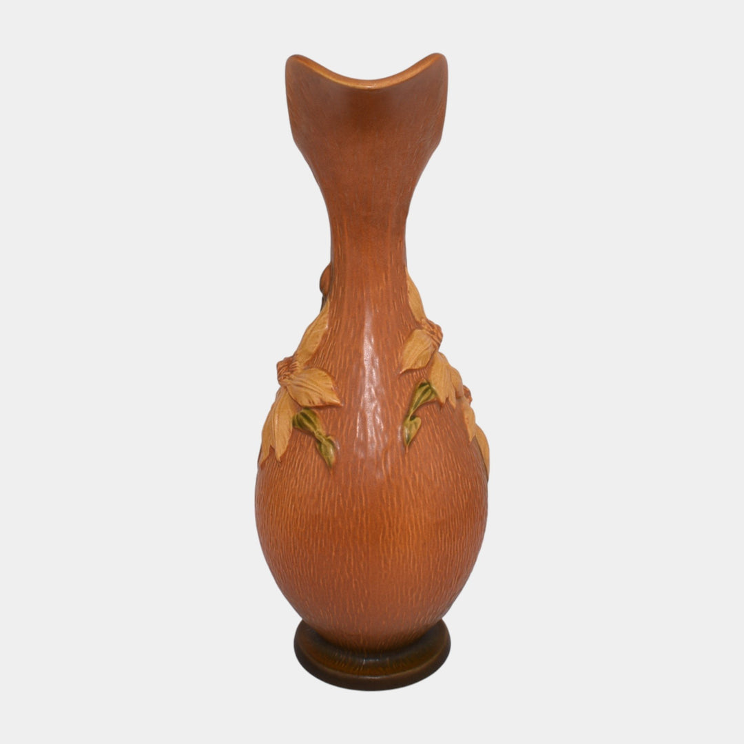 Roseville Clematis Brown 1944 Vintage Art Pottery Ceramic Pitcher Ewer 18-15