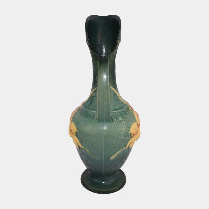 Roseville Zephyr Lily Green 1946 Mid Century Modern Art Pottery Ewer 24-15