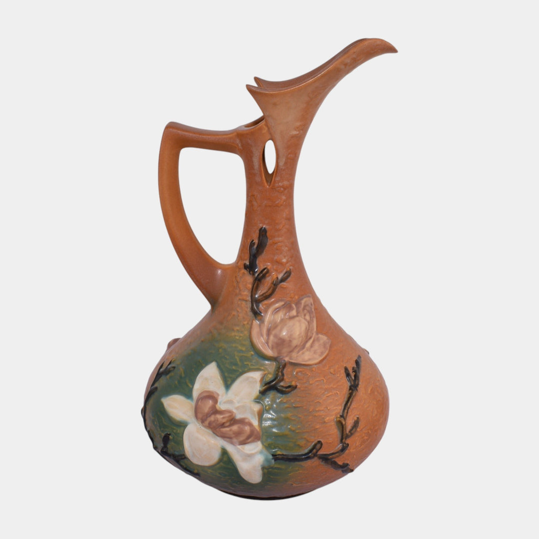 Roseville Magnolia Brown 1943 Vintage Art Pottery Ceramic Ewer 15-15