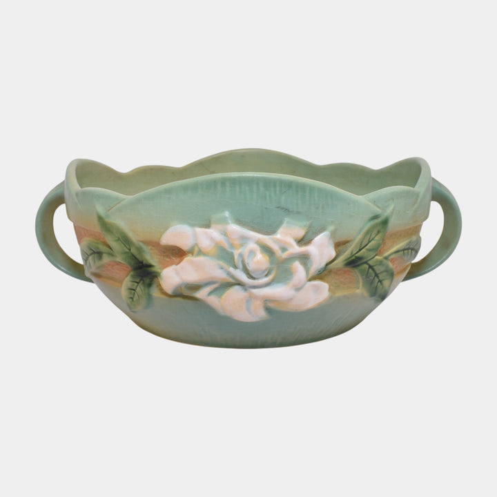 Roseville Gardenia Green 1950 Vintage Pottery Bowl 627-8