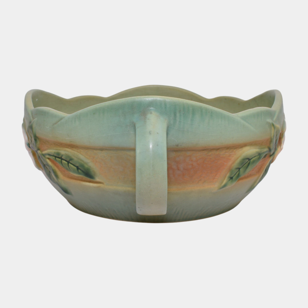 Roseville Gardenia Green 1950 Vintage Pottery Bowl 627-8