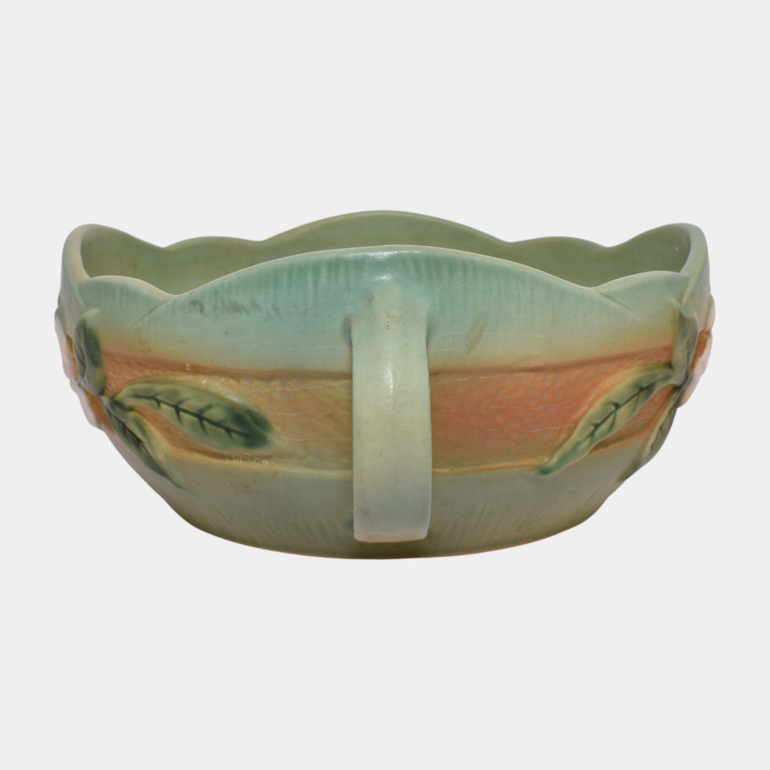 Roseville Gardenia Green 1950 Vintage Pottery Bowl 627-8
