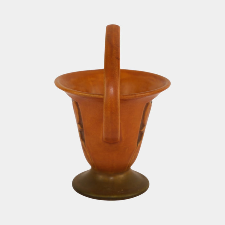 Roseville Silhouette Russet 1950 Mid Century Modern Pottery Ceramic Basket 708-6