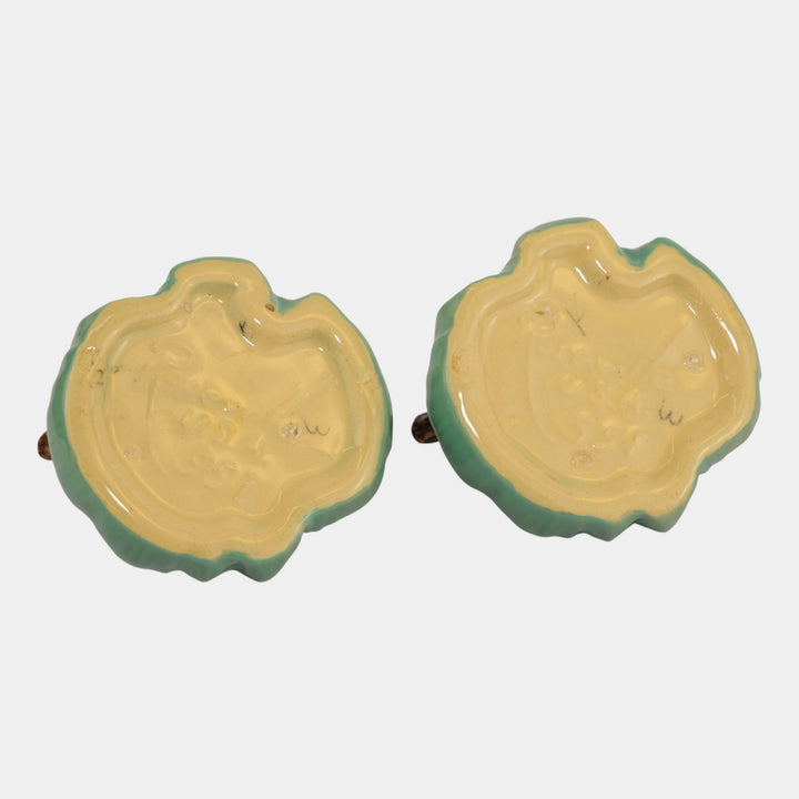 Roseville Ming Tree Green 1949 Mid Century Modern Art Pottery Candle Holders 551