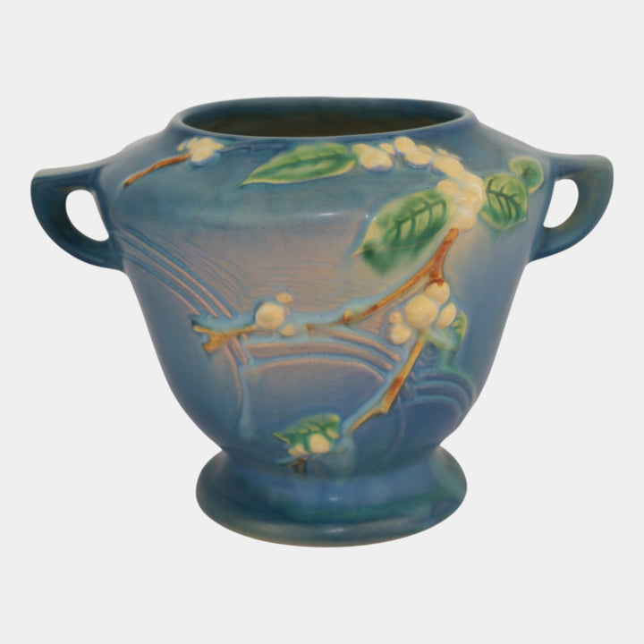Roseville Snowberry Blue 1947 Vintage Art Pottery Ceramic Vase 1RB-6