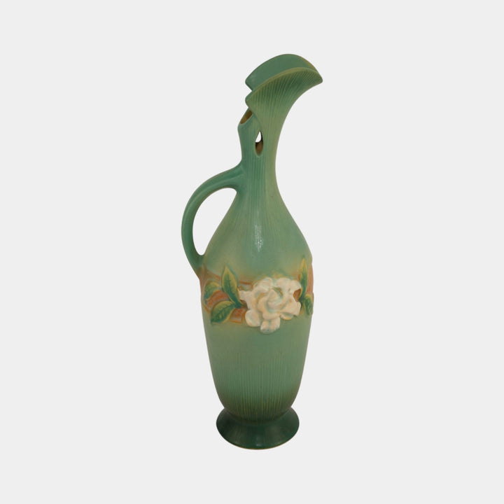 Roseville Gardenia Green 1950 Vintage Art Pottery Ceramic Ewer 618-15