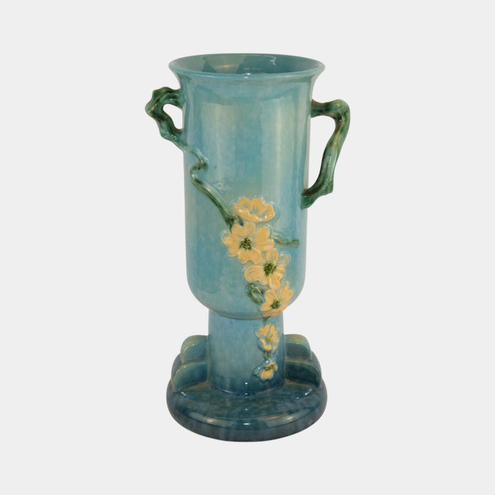 Roseville Wincraft Blue 1948 Vintage Mid Century Modern Art Pottery Vase 263-14