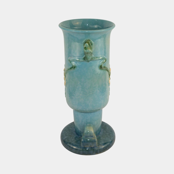 Roseville Wincraft Blue 1948 Vintage Mid Century Modern Art Pottery Vase 263-14