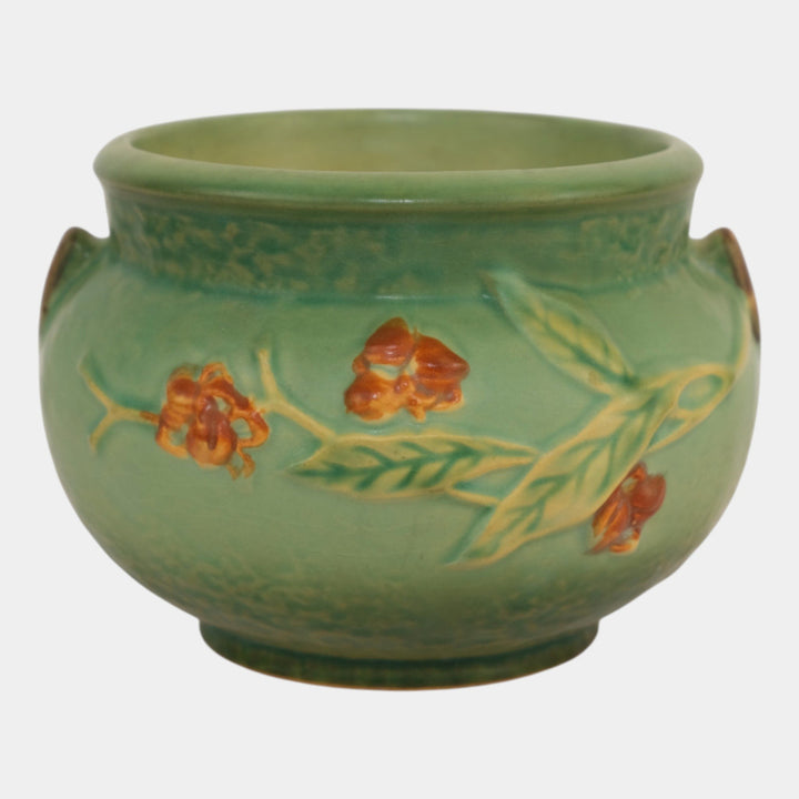 Roseville Bittersweet Green 1951 Art Pottery Ceramic Jardiniere Planter 800-4