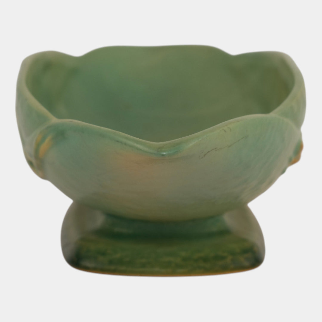 Roseville Bittersweet Green 1951 Pottery Mid Century Modern Console Bowl 830-14