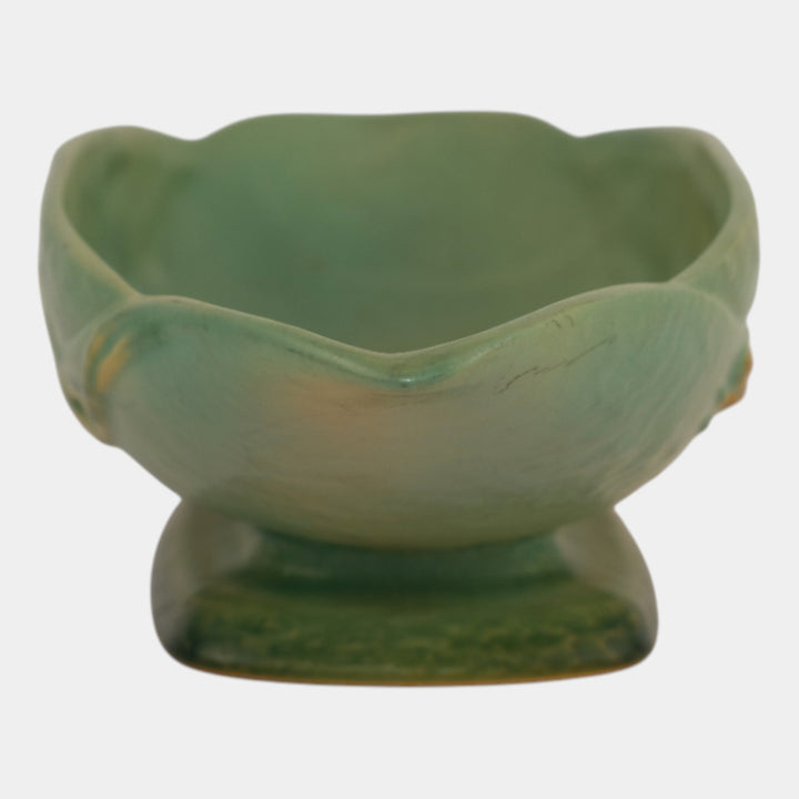Roseville Bittersweet Green 1951 Pottery Mid Century Modern Console Bowl 830-14