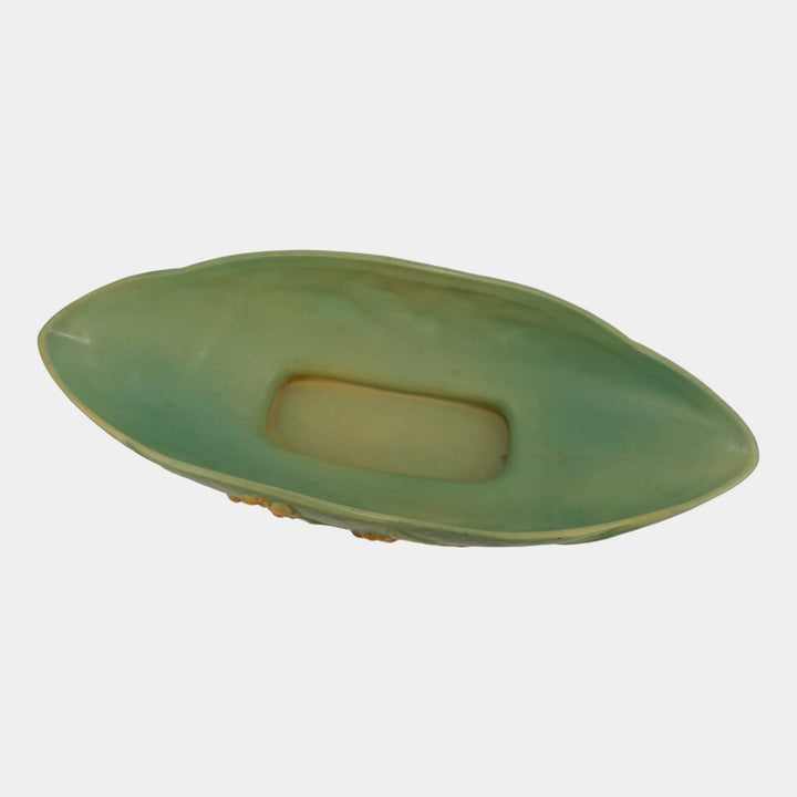 Roseville Bittersweet Green 1951 Pottery Mid Century Modern Console Bowl 830-14