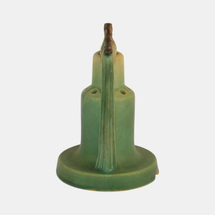 Roseville Pine Cone Green 1936 Vintage Art Pottery Ceramic Flower Frog 21-5
