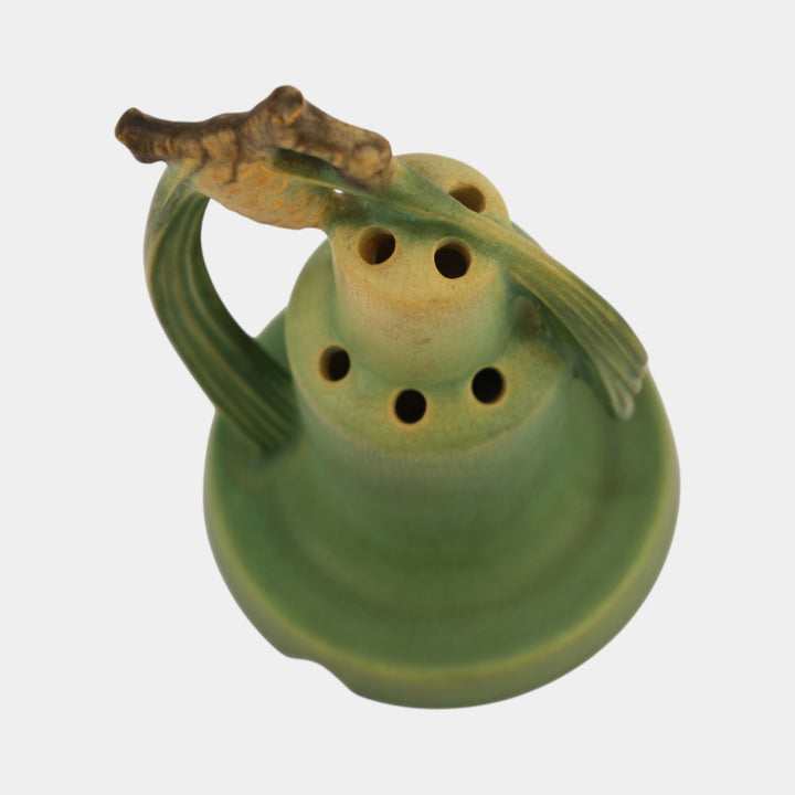 Roseville Pine Cone Green 1936 Vintage Art Pottery Ceramic Flower Frog 21-5