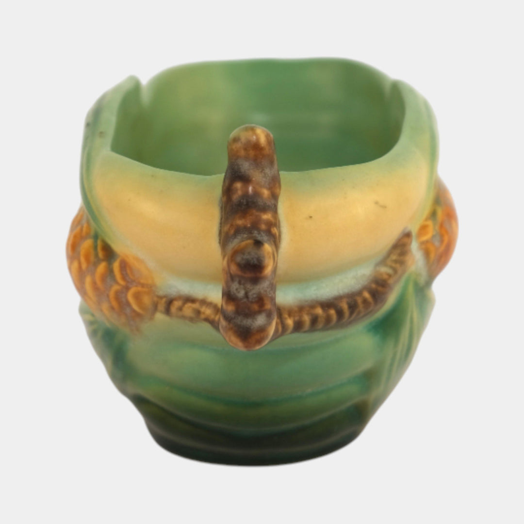 Roseville Pine Cone 1953 Vintage Mid Century Modern Pottery Green Planter 455-6