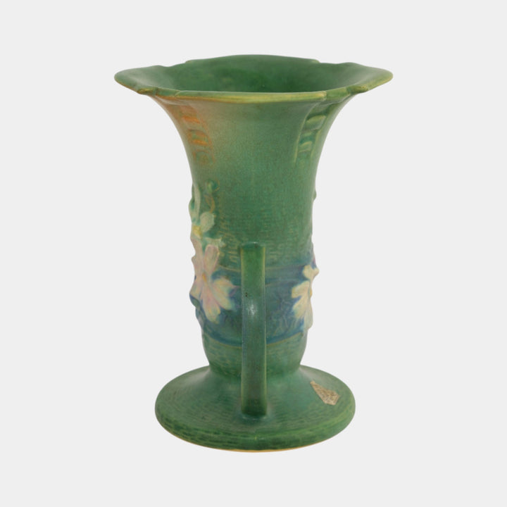 Roseville Cosmos Green 1939 Vintage Art Pottery Vase 947-6