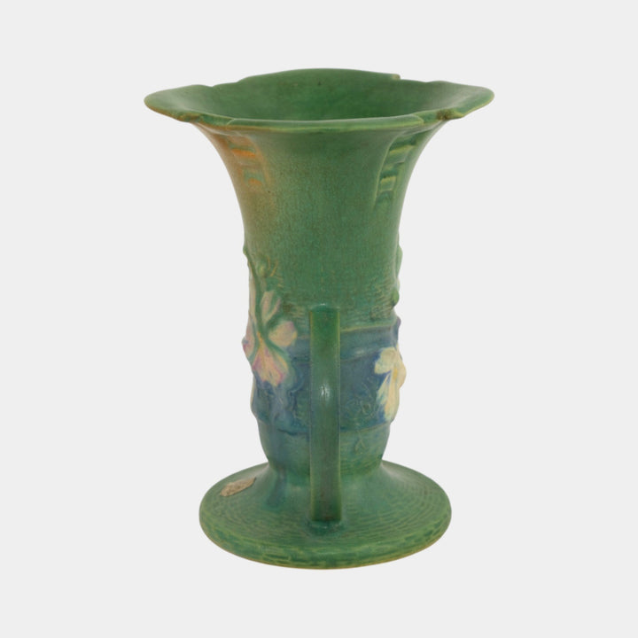 Roseville Cosmos Green 1939 Vintage Art Pottery Vase 947-6