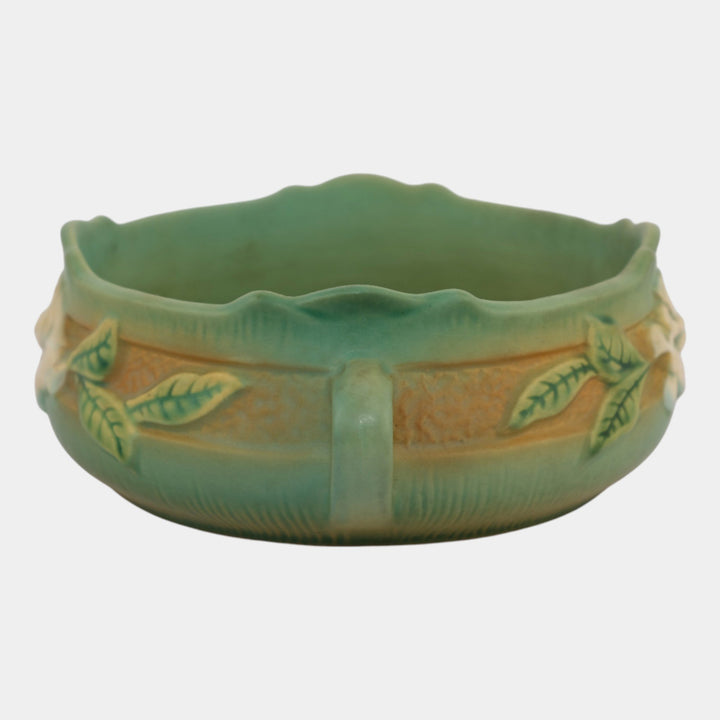 Roseville Gardenia Green 1950 Mid Century Modern Art Pottery Ceramic Bowl 626-6
