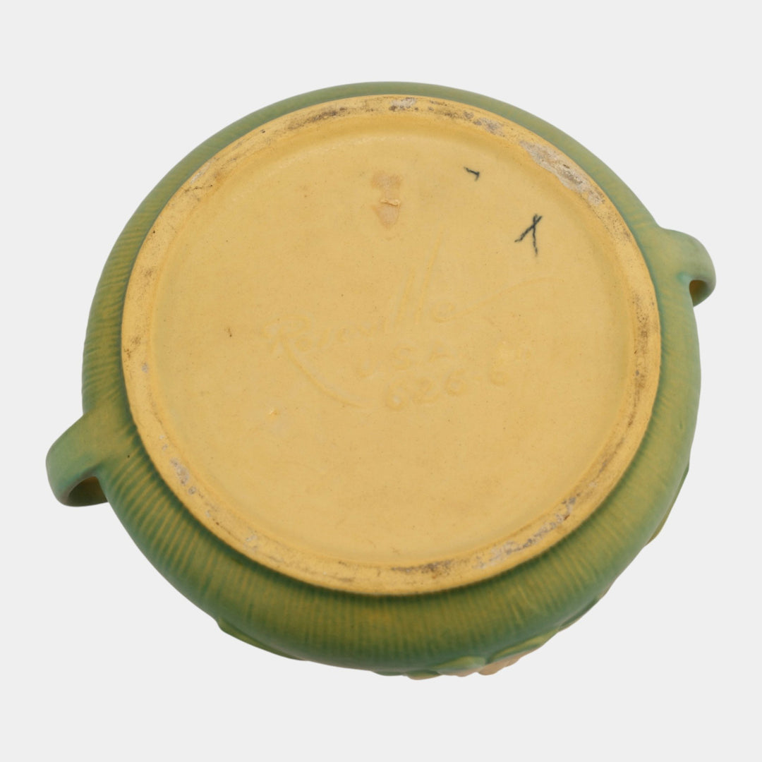 Roseville Gardenia Green 1950 Mid Century Modern Art Pottery Ceramic Bowl 626-6