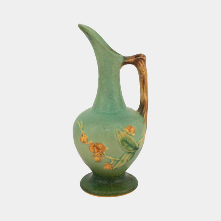 Roseville Green Bittersweet 1951 Pottery Mid Century Modern Ceramic Ewer 816-8