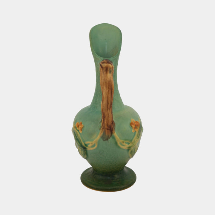 Roseville Green Bittersweet 1951 Pottery Mid Century Modern Ceramic Ewer 816-8