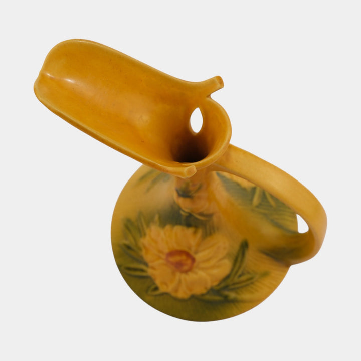 Roseville Peony Yellow 1942 Vintage Art Pottery Ceramic Ewer 8-10
