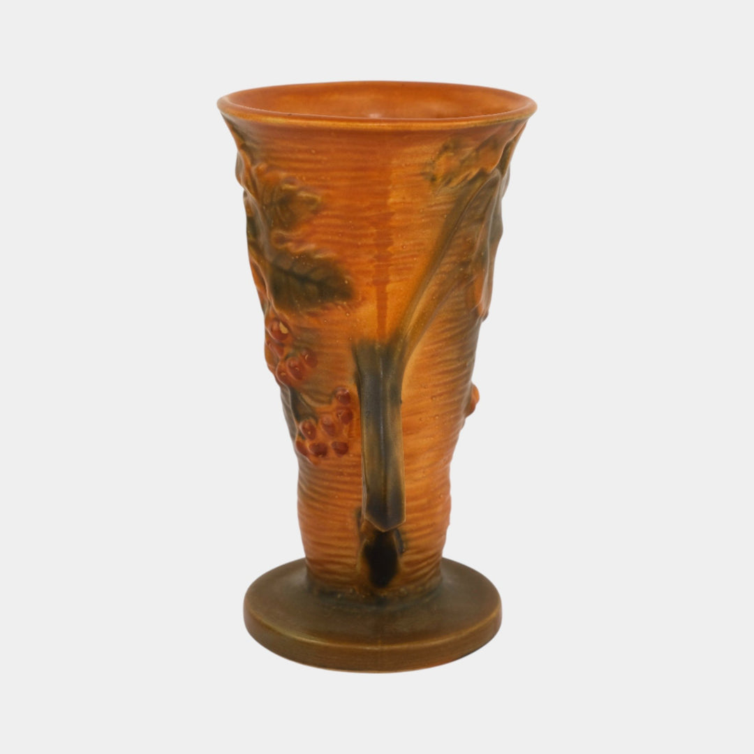 Roseville Bushberry Russet 1941 Vintage Art Pottery Ceramic Flower Vase 30-6