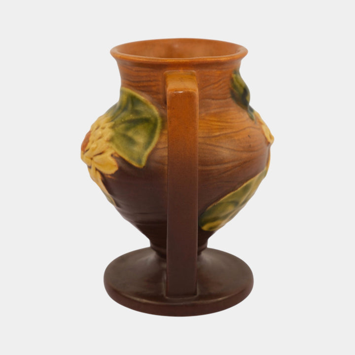 Roseville Water Lily Brown 1943 Vintage Mid Century Modern Pottery Vase 174-6