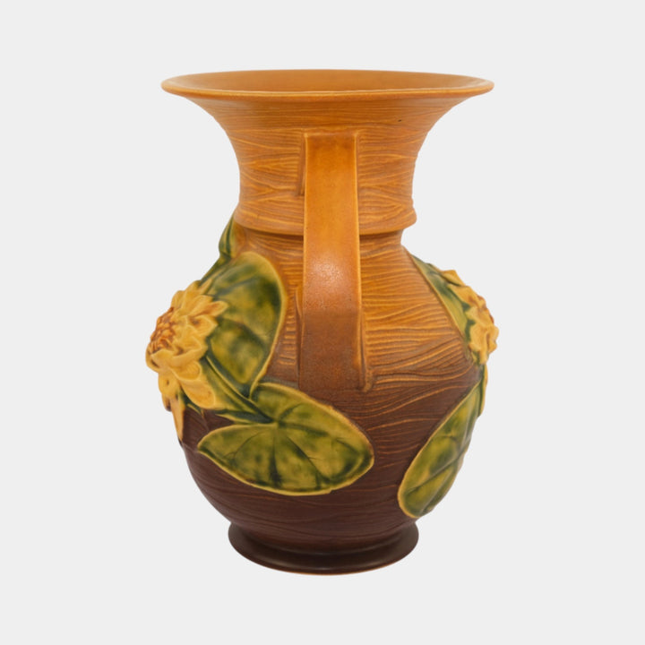 Roseville Water Lily Brown 1943 Vintage Art Pottery Ceramic Vase 79-9