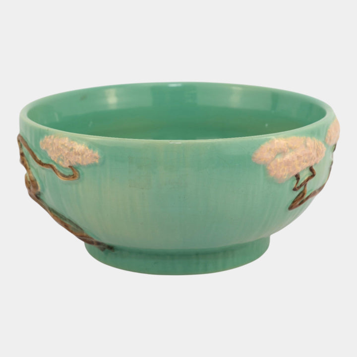 Roseville Ming Tree Green 1949 Mid Century Modern Pottery Ceramic Bowl 527-9