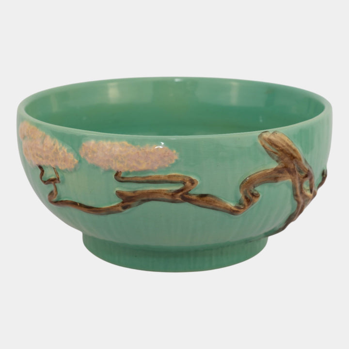 Roseville Ming Tree Green 1949 Mid Century Modern Pottery Ceramic Bowl 527-9