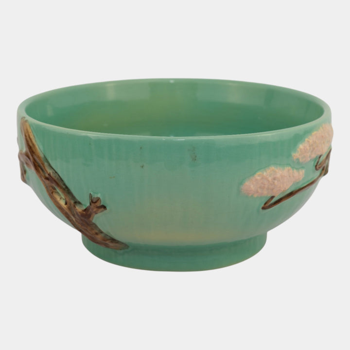 Roseville Ming Tree Green 1949 Mid Century Modern Pottery Ceramic Bowl 527-9
