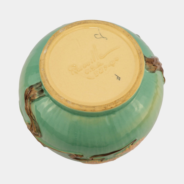 Roseville Ming Tree Green 1949 Mid Century Modern Pottery Ceramic Bowl 527-9