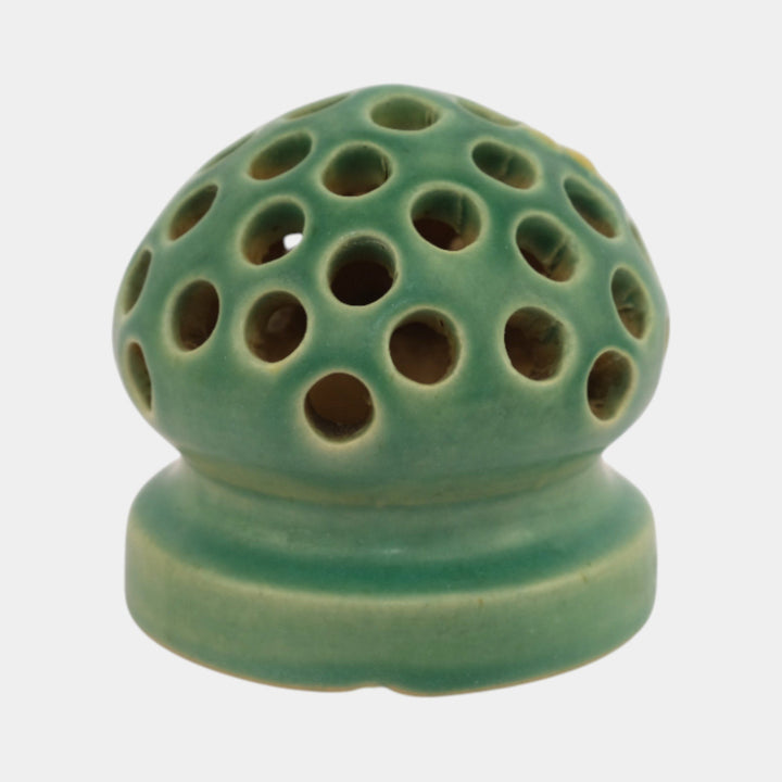 Roseville Ixia Green 1930 Vintage Art Pottery Ceramic Flower Frog 34