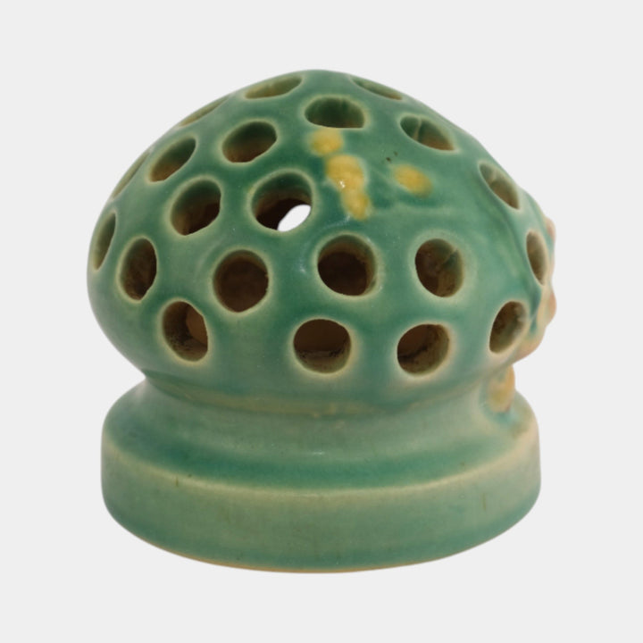 Roseville Ixia Green 1930 Vintage Art Pottery Ceramic Flower Frog 34