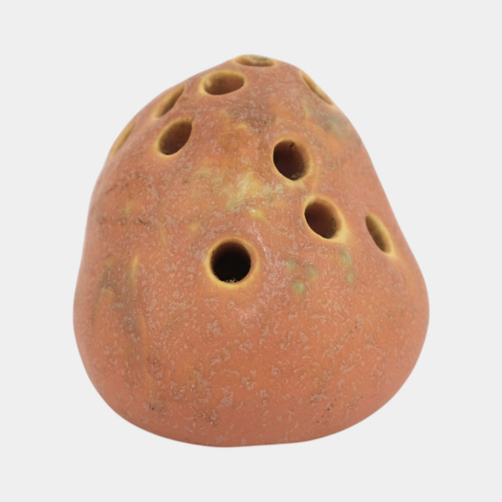 Roseville Cremona Pink 1928 Vintage Art Deco Pottery Ceramic Flower Frog 75