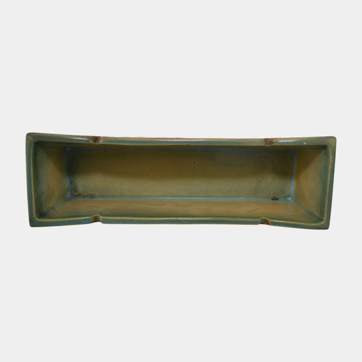 Roseville White Rose Brown 1940 Vintage Pottery Ceramic Window Box Planter 382-9