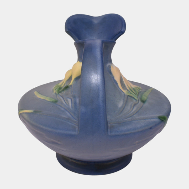 Roseville Freesia Blue 1945 Mid Century Modern Pottery Ceramic Ewer 19-6