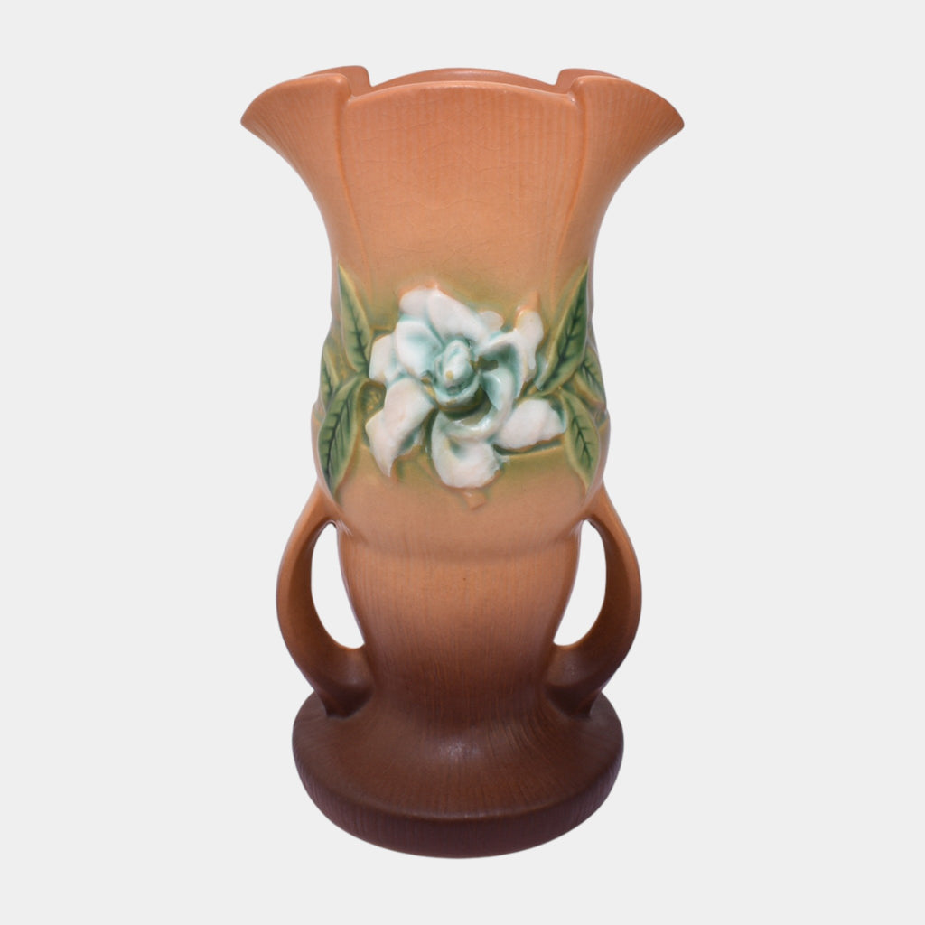 Roseville Gardenia Tan 1950 Mid Century Modern Art Pottery Flower
