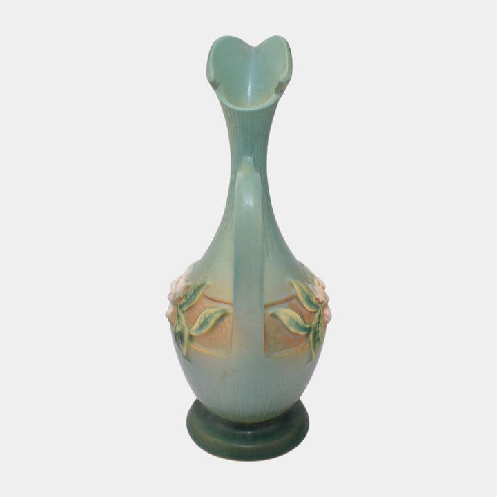 Roseville Gardenia Green 1950 Mid Century Modern Art Pottery Ceramic Ewer 617-10