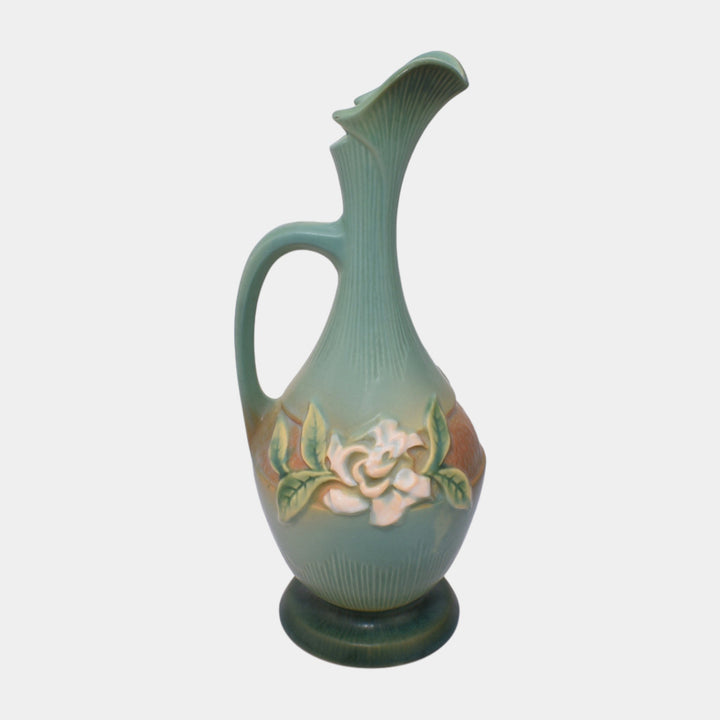 Roseville Gardenia Green 1950 Mid Century Modern Art Pottery Ceramic Ewer 617-10