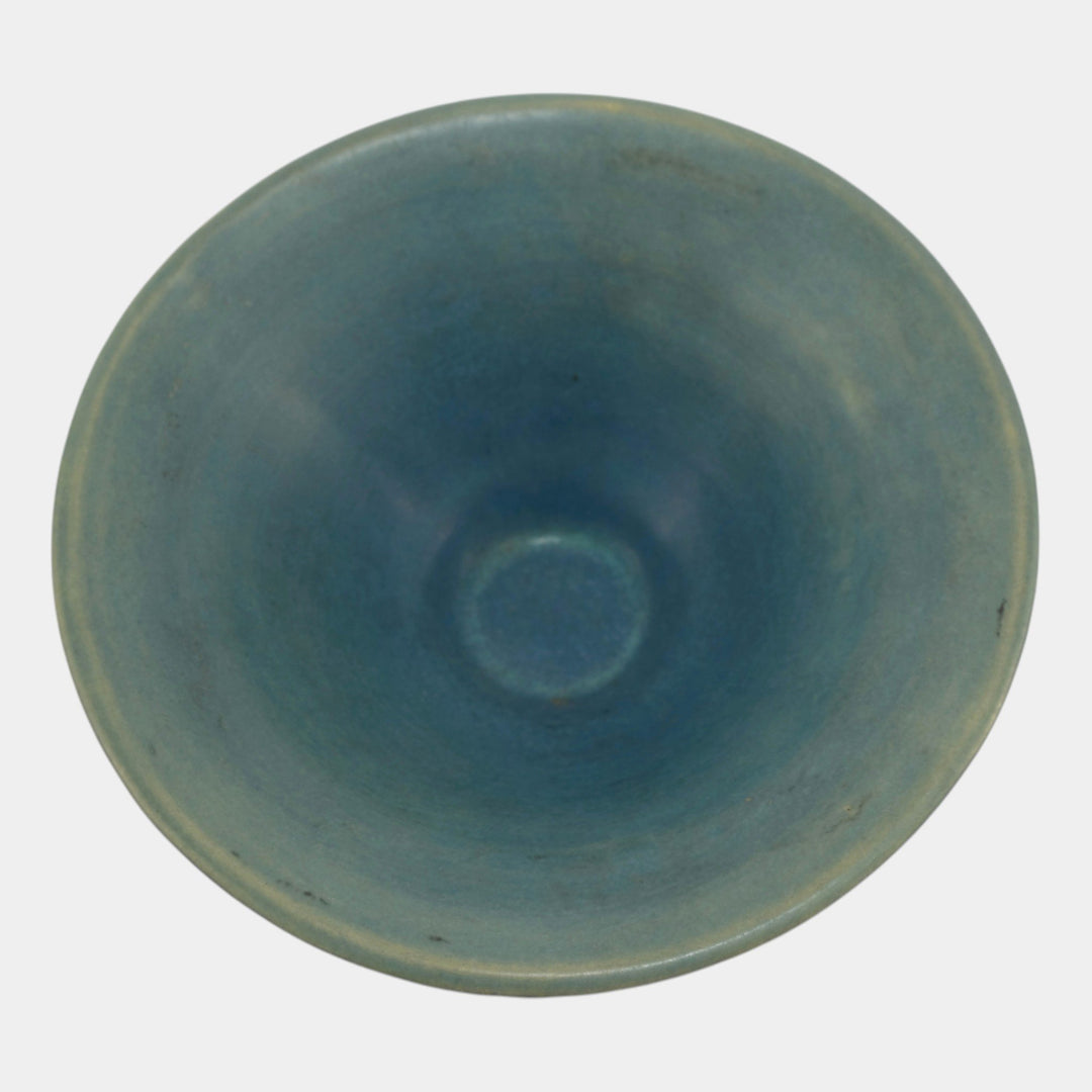 Roseville Snowberry Blue 1947 Mid Century Modern Pottery Ceramic Bowl 1BL2-6