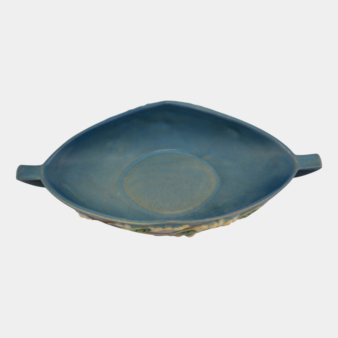 Roseville Snowberry Blue 1947 Vintage Art Pottery Console Bowl 1BL1-10