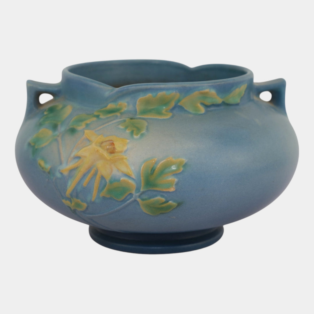 Roseville Columbine Blue 1941 Vintage Pottery Ceramic Jardiniere Planter 655-5