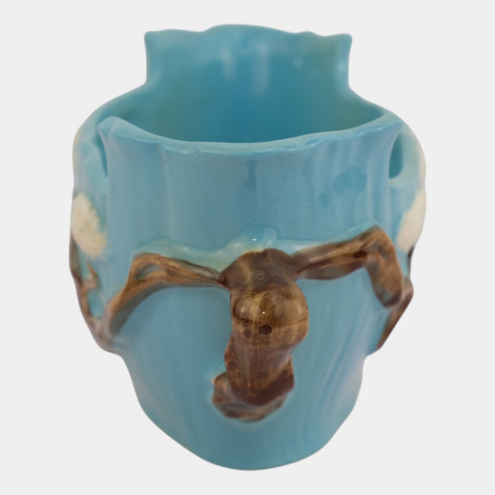 Roseville Ming Tree Blue 1949 Mid Century Modern Art Pottery Ceramic Bowl 526-9