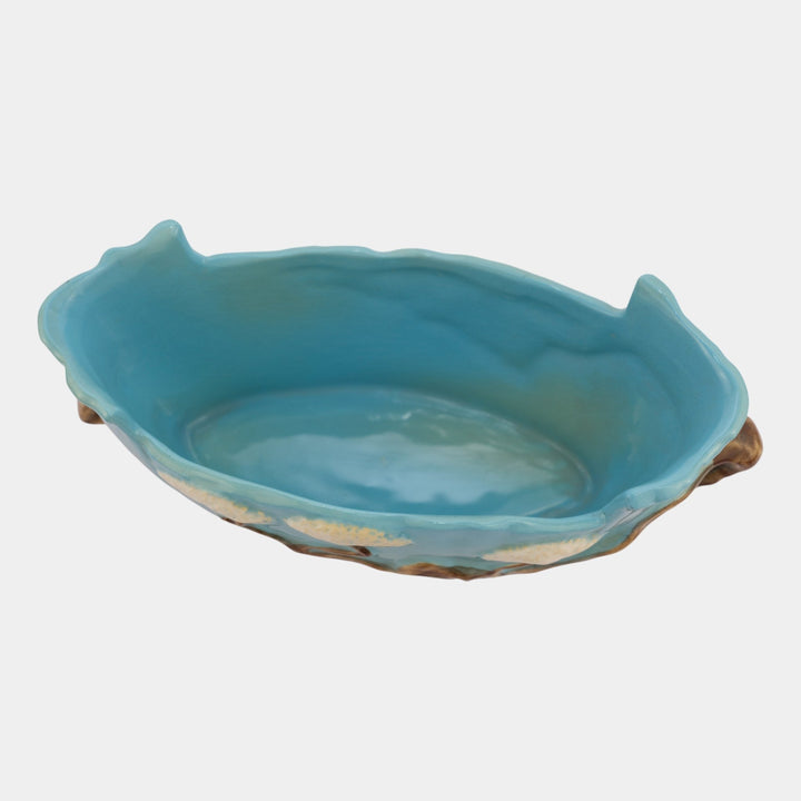 Roseville Ming Tree Blue 1949 Mid Century Modern Art Pottery Ceramic Bowl 526-9